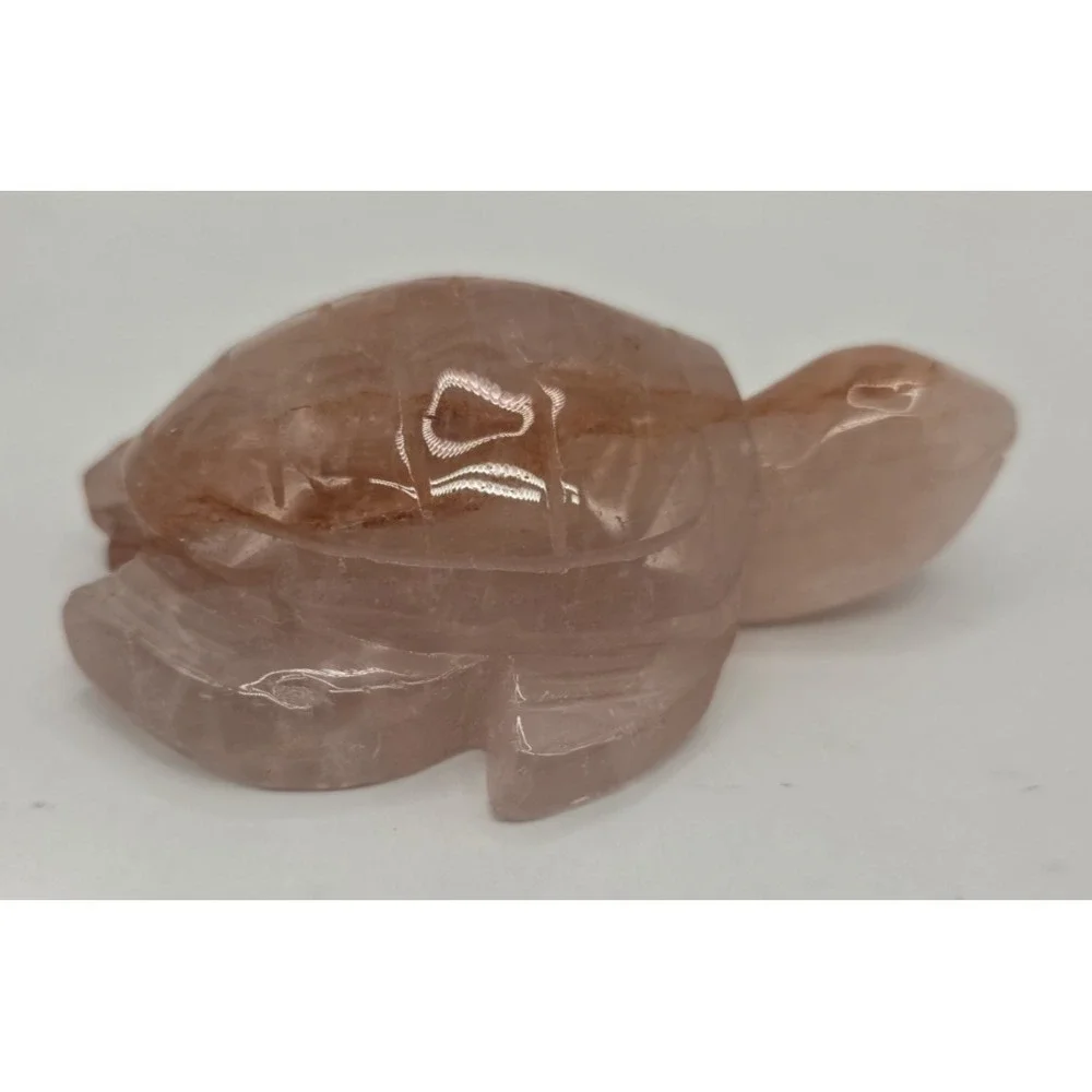 Natural Red Fire Quartz Hematoid Carved Turtle 4